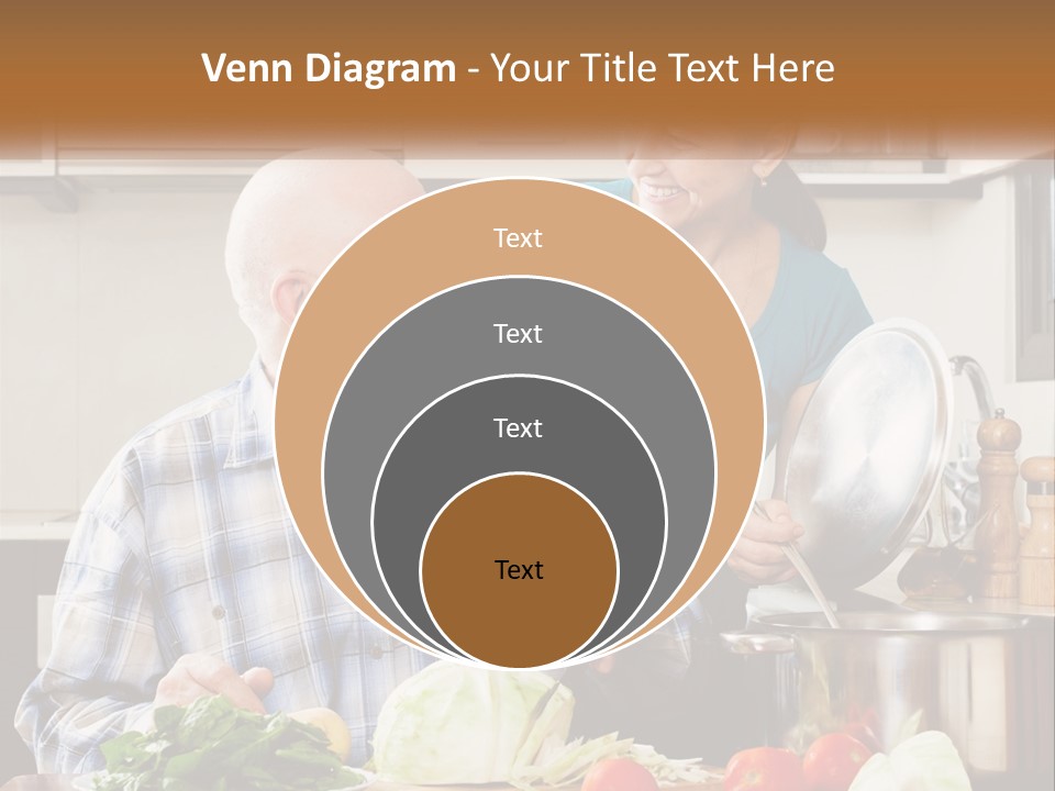 A Man And A Woman Cooking Together In The Kitchen PowerPoint Template
