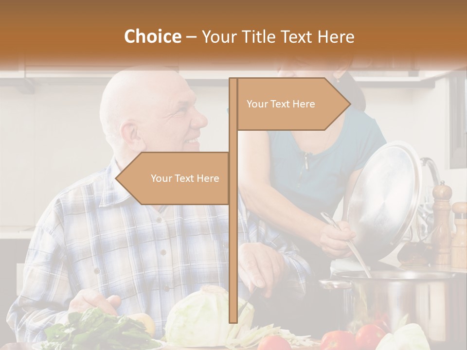 A Man And A Woman Cooking Together In The Kitchen PowerPoint Template
