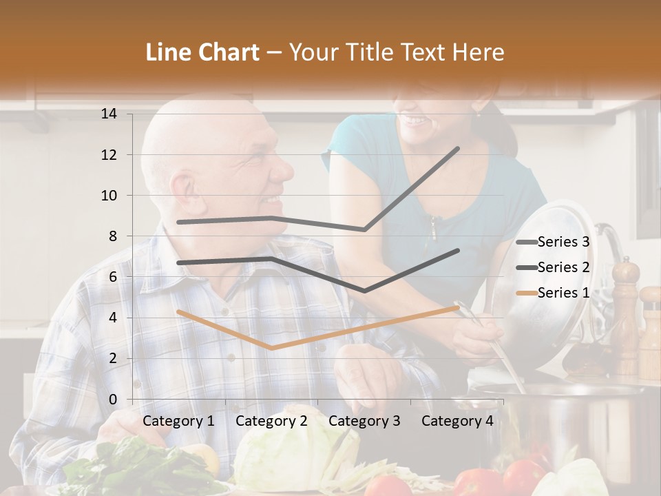 A Man And A Woman Cooking Together In The Kitchen PowerPoint Template