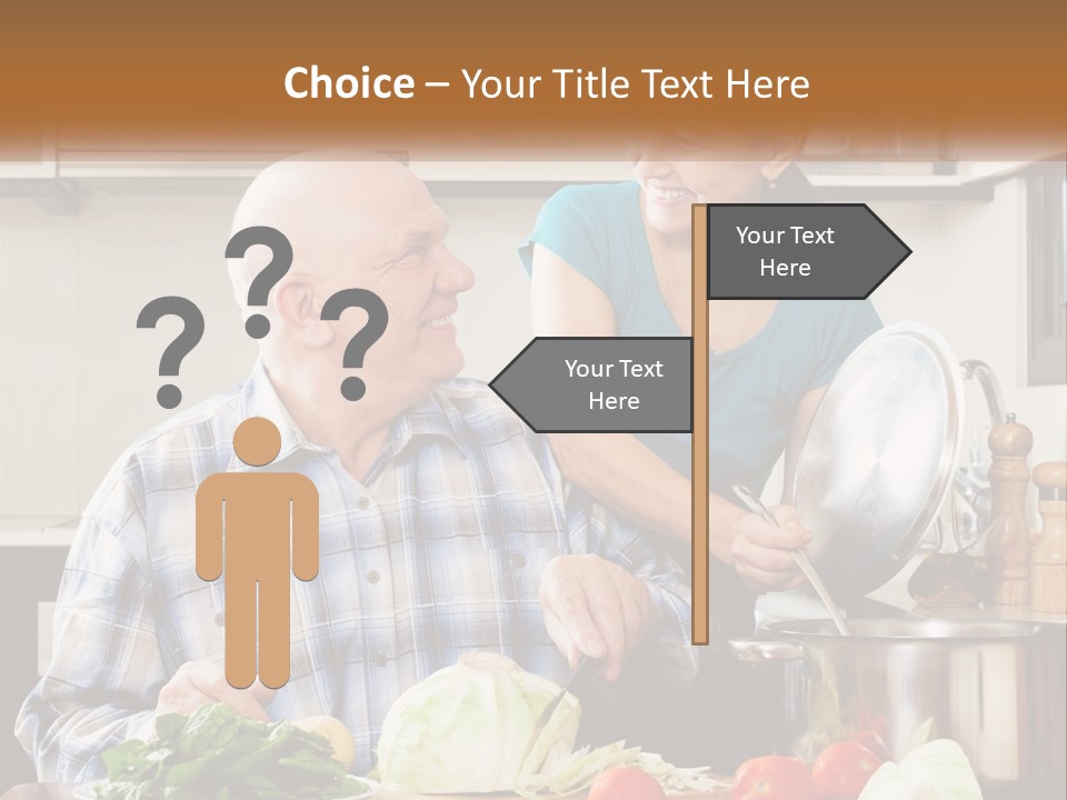 A Man And A Woman Cooking Together In The Kitchen PowerPoint Template