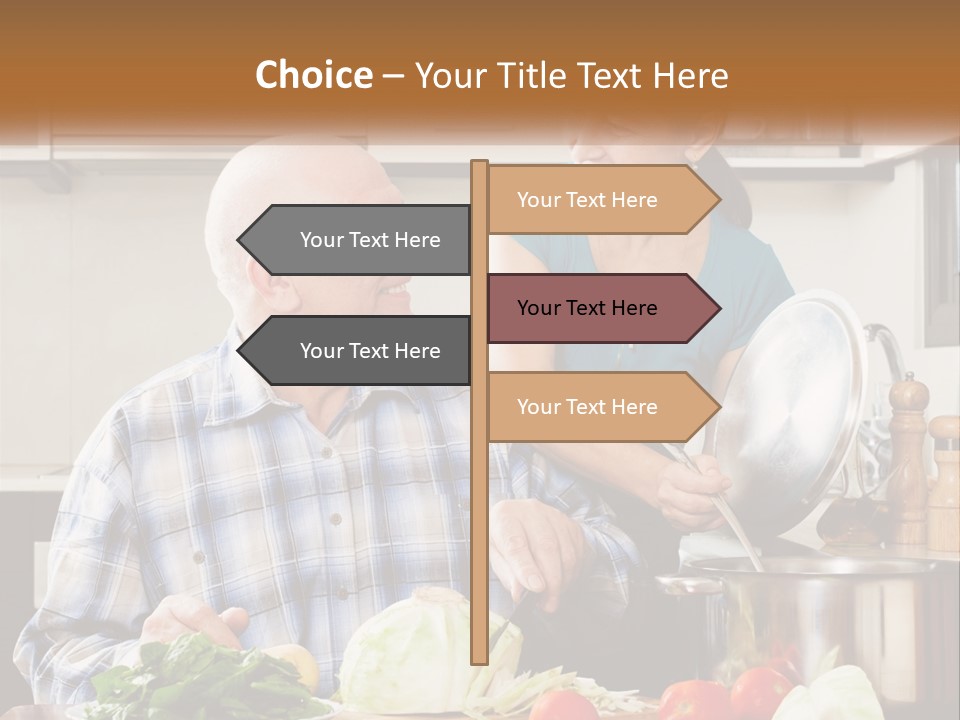 A Man And A Woman Cooking Together In The Kitchen PowerPoint Template