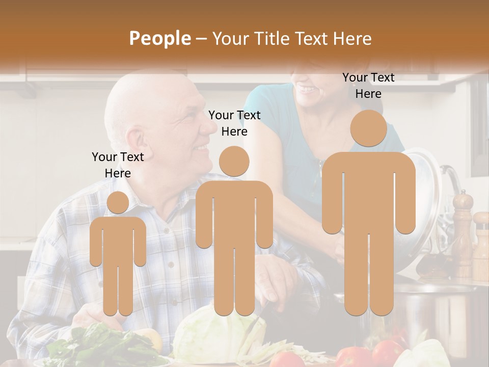 A Man And A Woman Cooking Together In The Kitchen PowerPoint Template