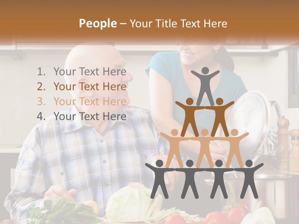 A Man And A Woman Cooking Together In The Kitchen PowerPoint Template