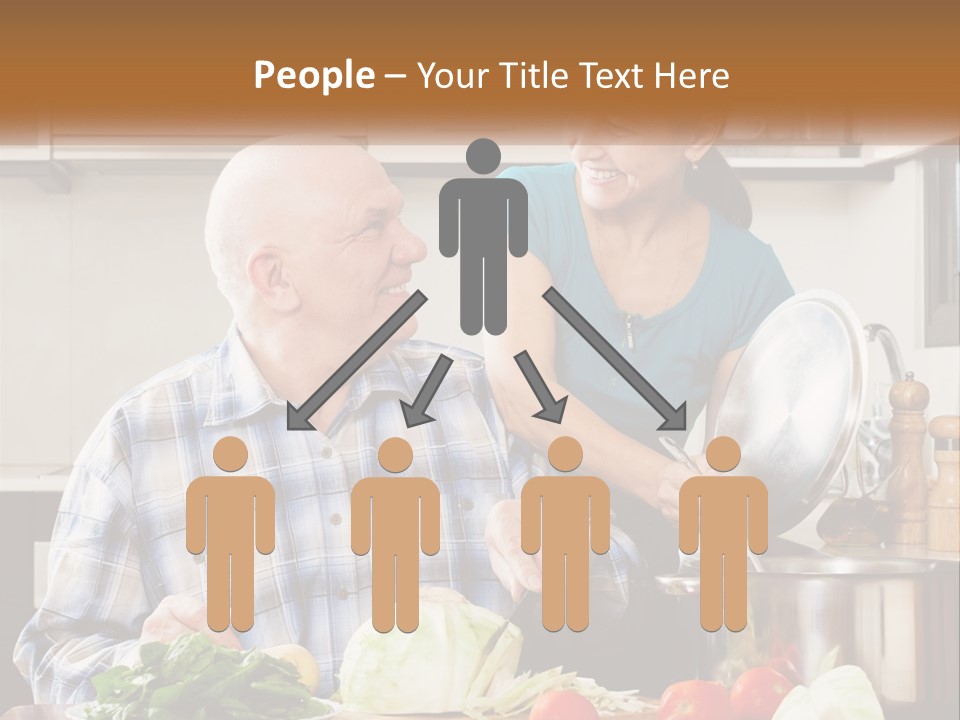 A Man And A Woman Cooking Together In The Kitchen PowerPoint Template