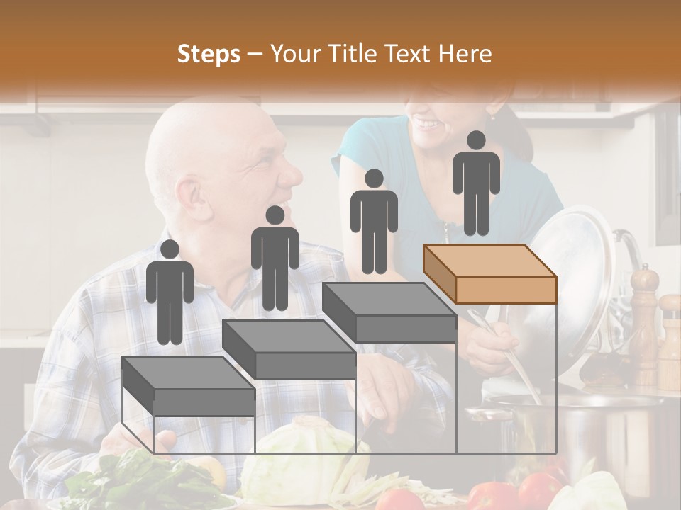 A Man And A Woman Cooking Together In The Kitchen PowerPoint Template