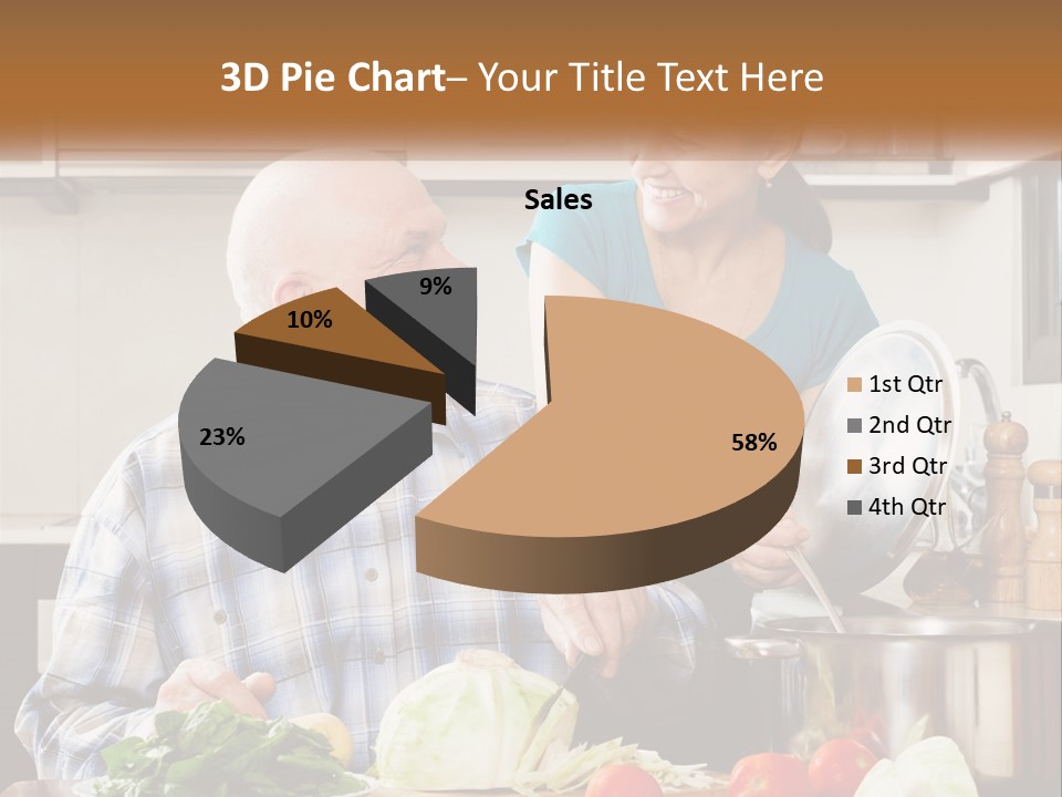 A Man And A Woman Cooking Together In The Kitchen PowerPoint Template