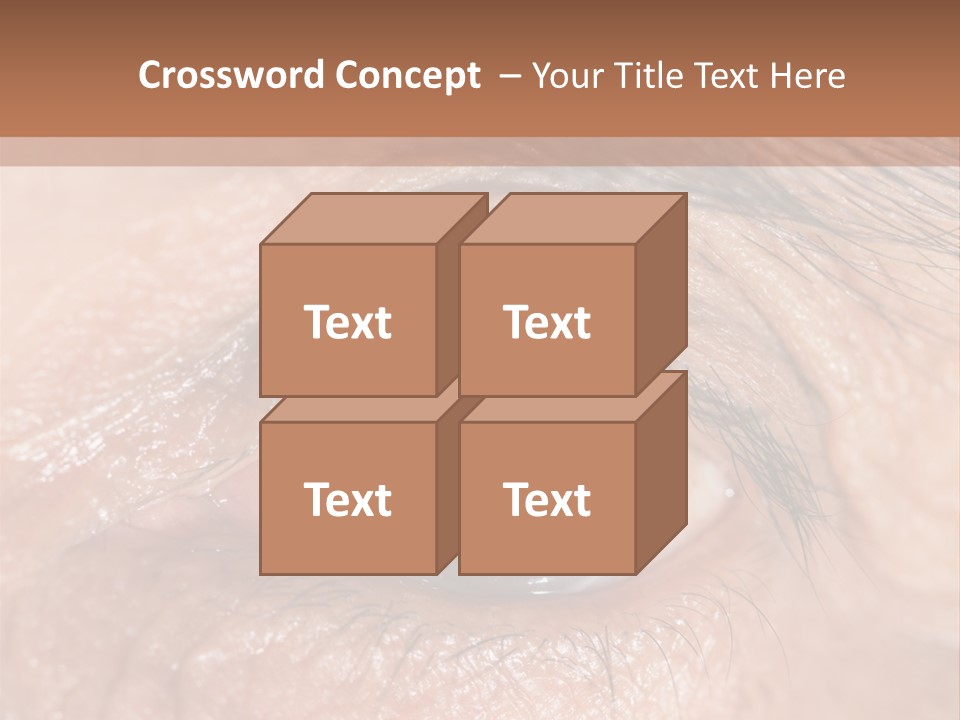A Close Up Of An Eye With A Brown Background PowerPoint Template