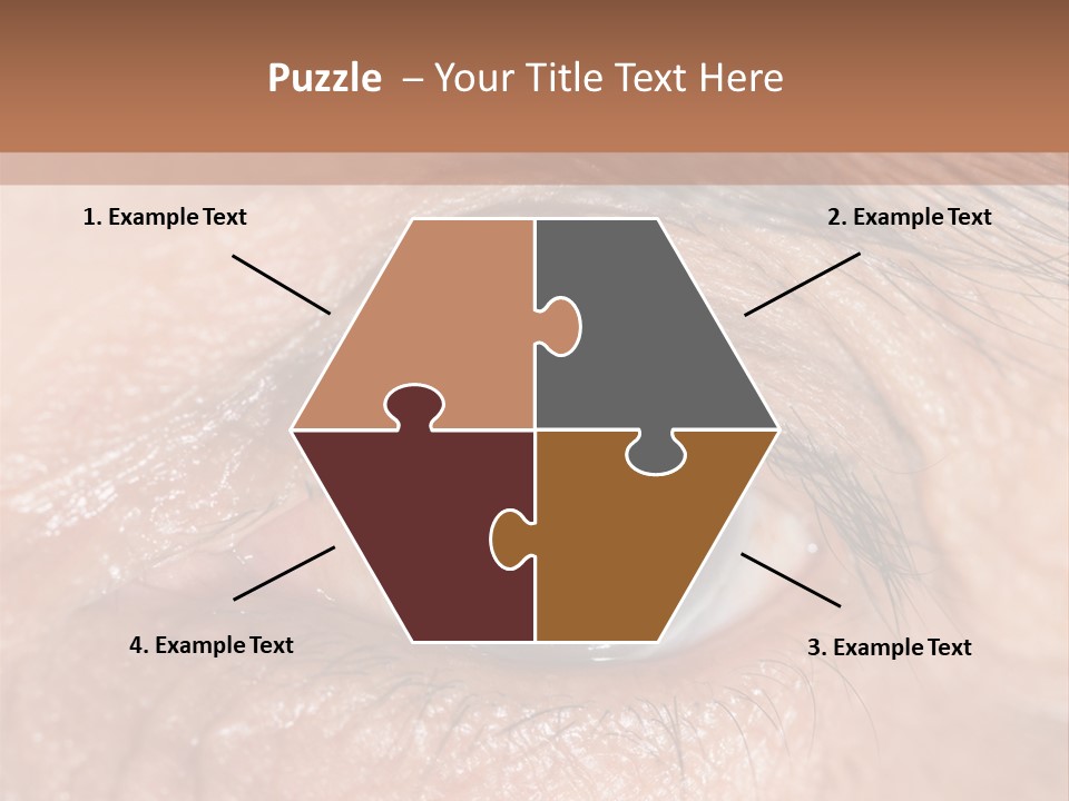A Close Up Of An Eye With A Brown Background PowerPoint Template