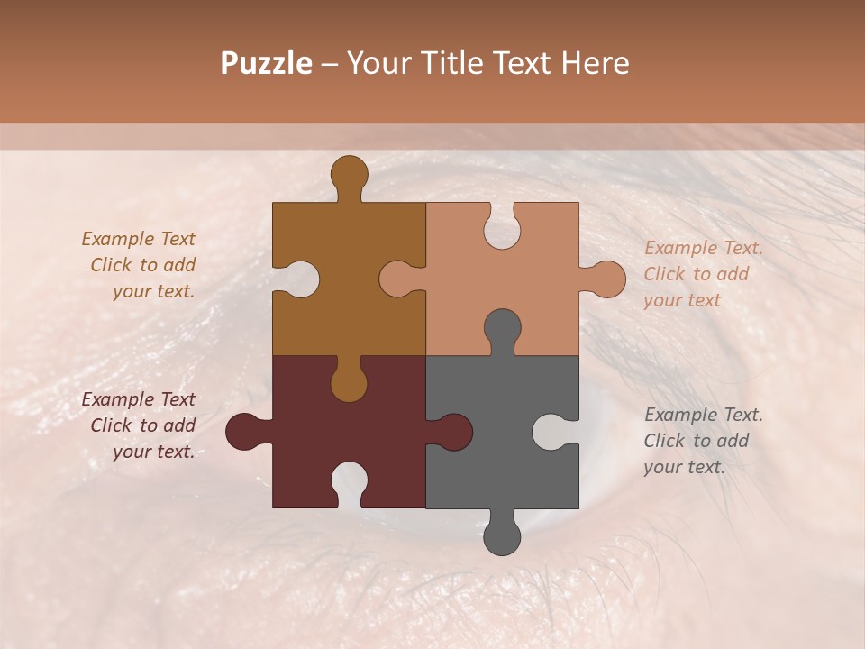 A Close Up Of An Eye With A Brown Background PowerPoint Template