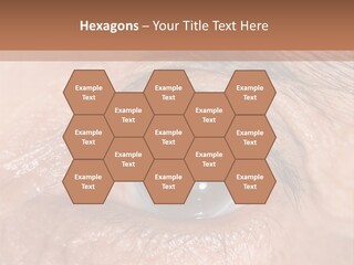 A Close Up Of An Eye With A Brown Background PowerPoint Template