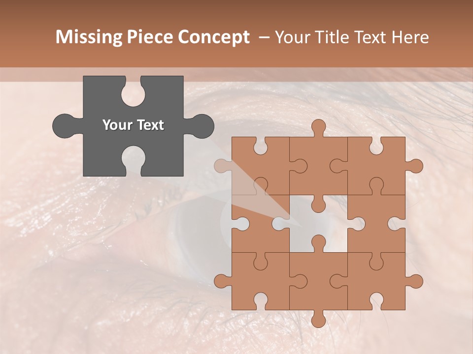 A Close Up Of An Eye With A Brown Background PowerPoint Template