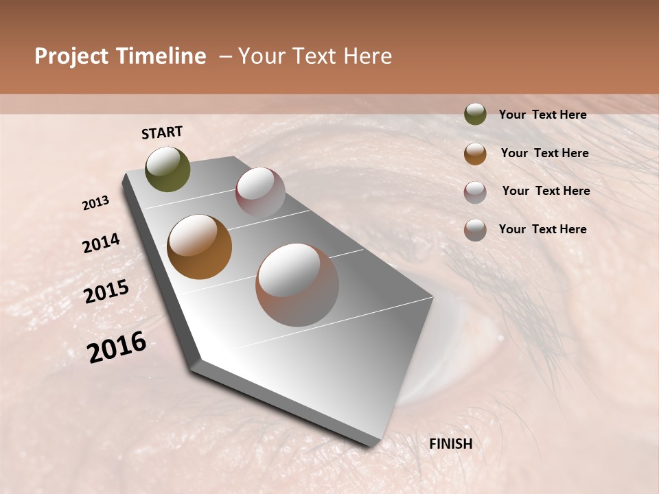 A Close Up Of An Eye With A Brown Background PowerPoint Template