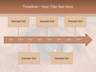 A Close Up Of An Eye With A Brown Background PowerPoint Template