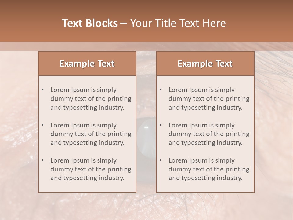 A Close Up Of An Eye With A Brown Background PowerPoint Template