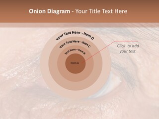 A Close Up Of An Eye With A Brown Background PowerPoint Template
