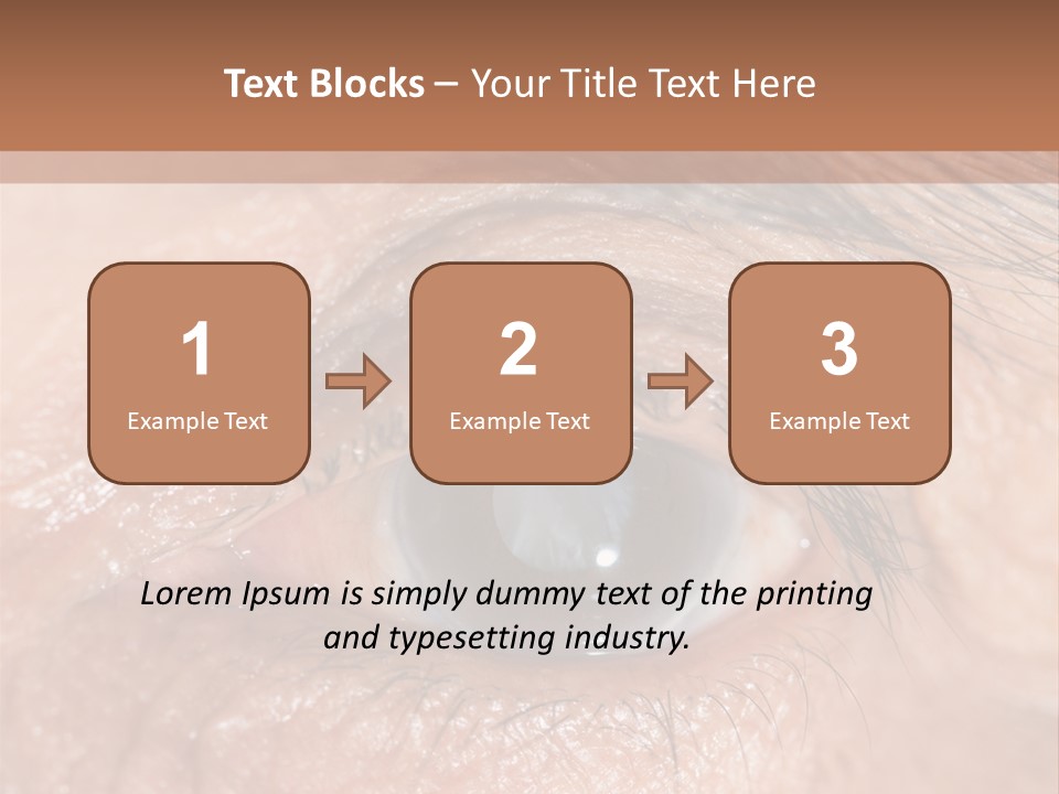 A Close Up Of An Eye With A Brown Background PowerPoint Template