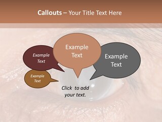 A Close Up Of An Eye With A Brown Background PowerPoint Template