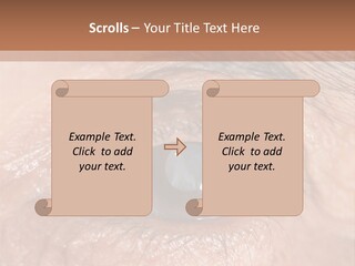 A Close Up Of An Eye With A Brown Background PowerPoint Template
