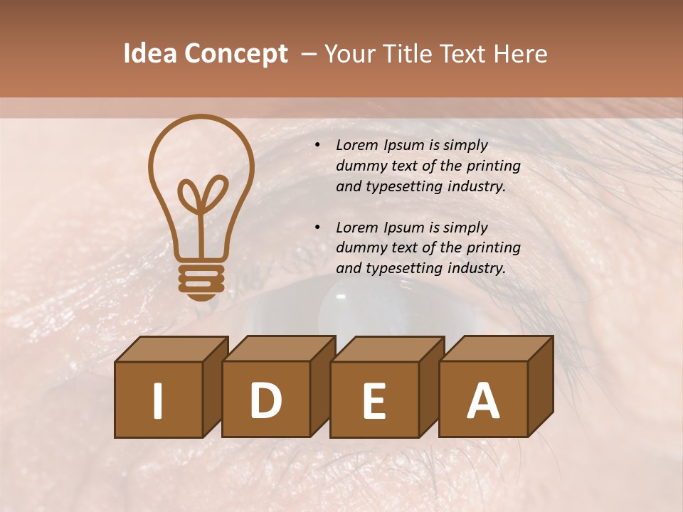 A Close Up Of An Eye With A Brown Background PowerPoint Template