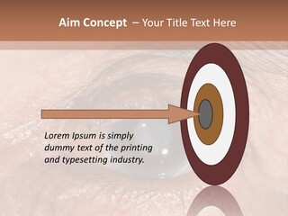 A Close Up Of An Eye With A Brown Background PowerPoint Template