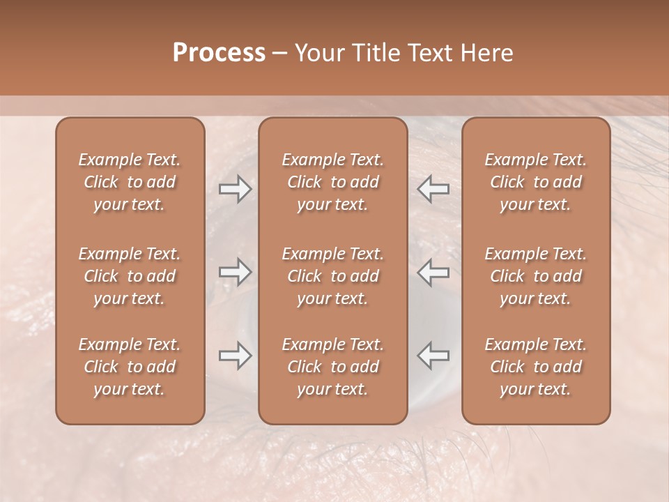 A Close Up Of An Eye With A Brown Background PowerPoint Template