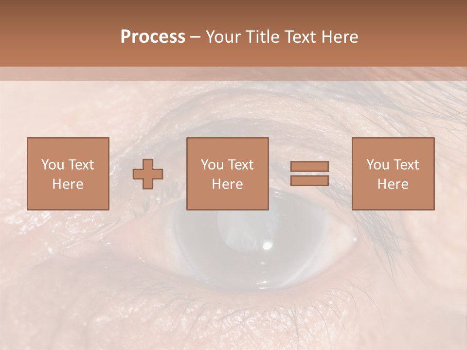 A Close Up Of An Eye With A Brown Background PowerPoint Template
