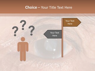 A Close Up Of An Eye With A Brown Background PowerPoint Template