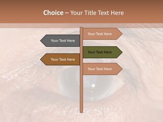 A Close Up Of An Eye With A Brown Background PowerPoint Template