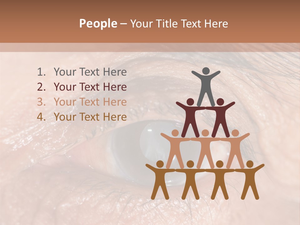 A Close Up Of An Eye With A Brown Background PowerPoint Template