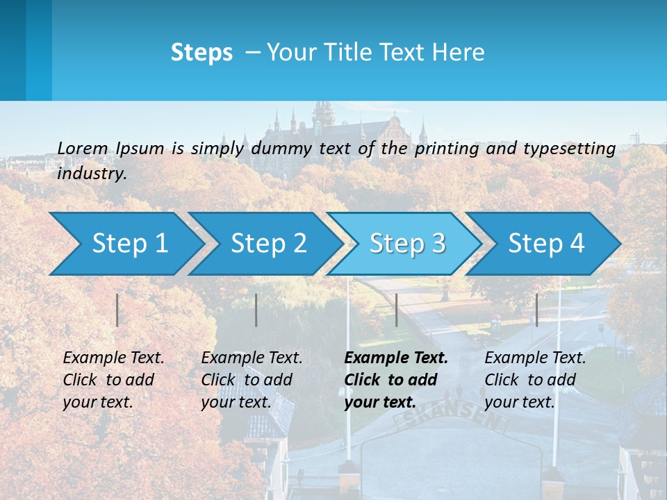 A Scenic View Of A City With A Church In The Background PowerPoint Template