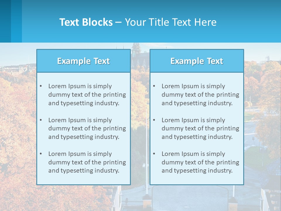 A Scenic View Of A City With A Church In The Background PowerPoint Template