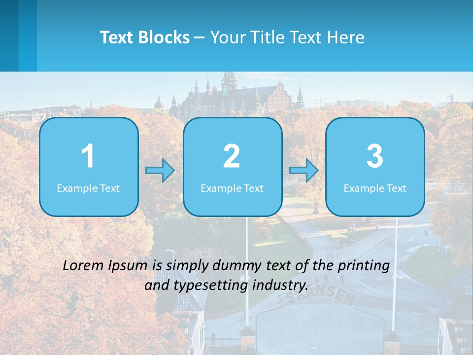 A Scenic View Of A City With A Church In The Background PowerPoint Template