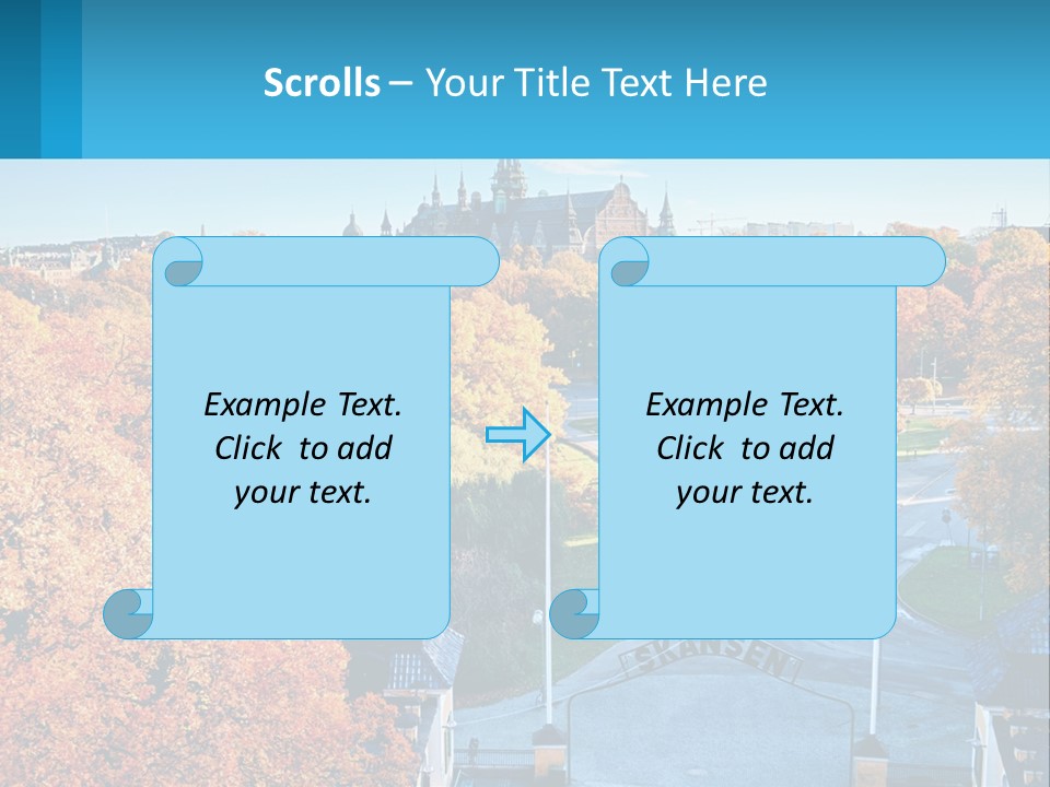 A Scenic View Of A City With A Church In The Background PowerPoint Template