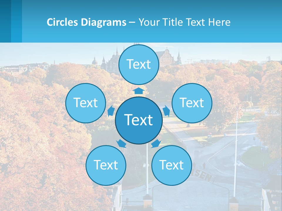 A Scenic View Of A City With A Church In The Background PowerPoint Template