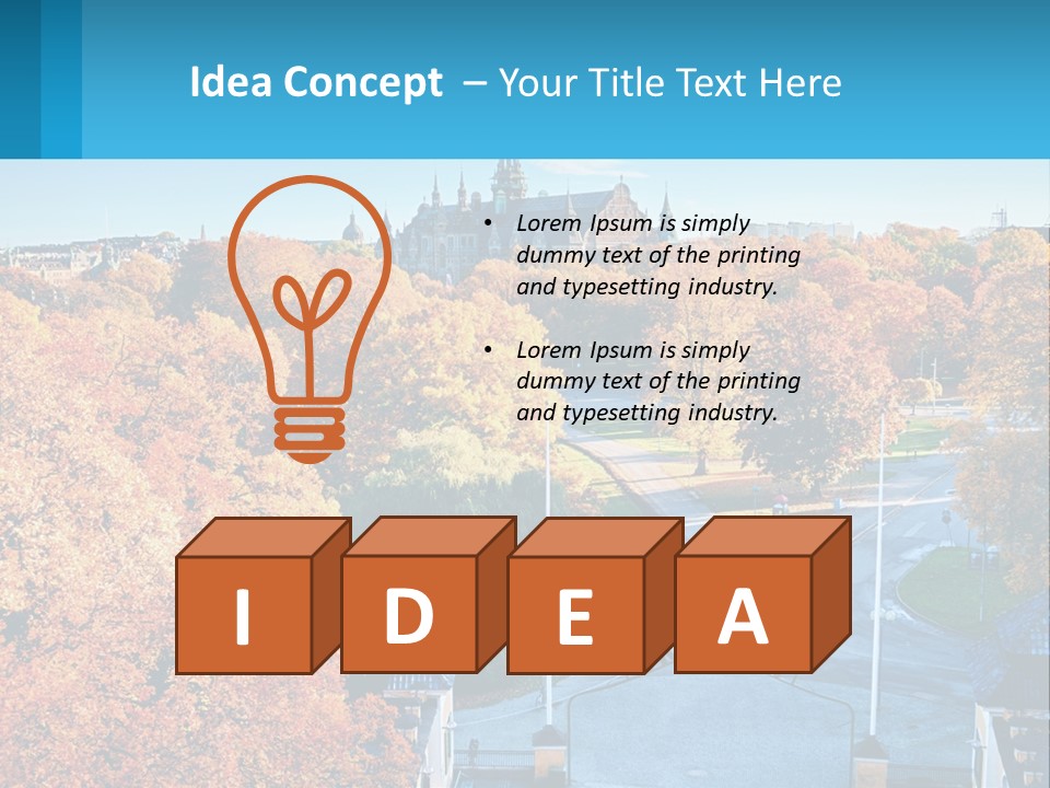 A Scenic View Of A City With A Church In The Background PowerPoint Template