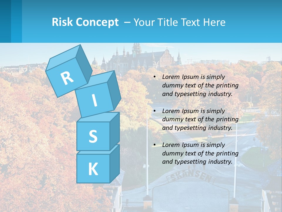 A Scenic View Of A City With A Church In The Background PowerPoint Template