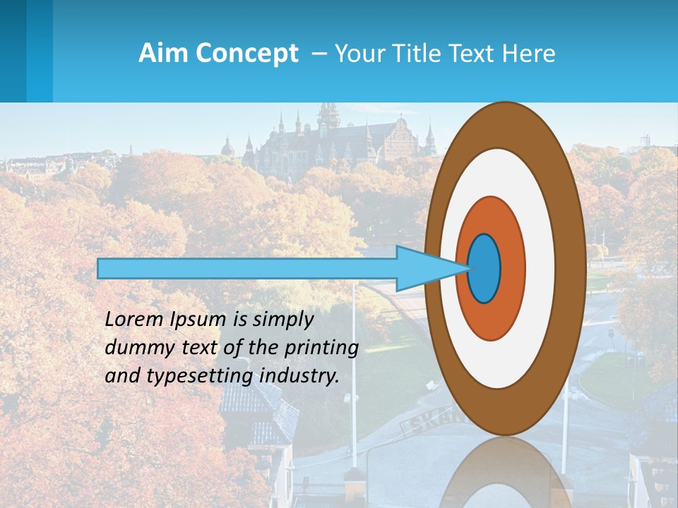 A Scenic View Of A City With A Church In The Background PowerPoint Template