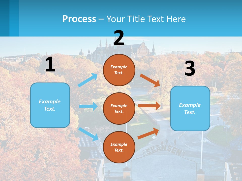 A Scenic View Of A City With A Church In The Background PowerPoint Template