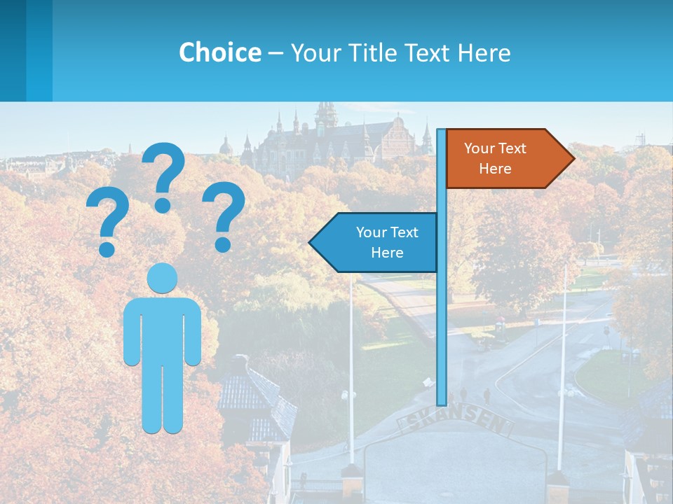 A Scenic View Of A City With A Church In The Background PowerPoint Template