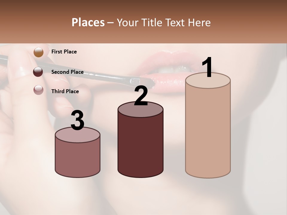 A Woman Is Putting Lipstick On Her Lips PowerPoint Template
