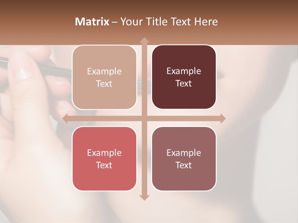 A Woman Is Putting Lipstick On Her Lips PowerPoint Template