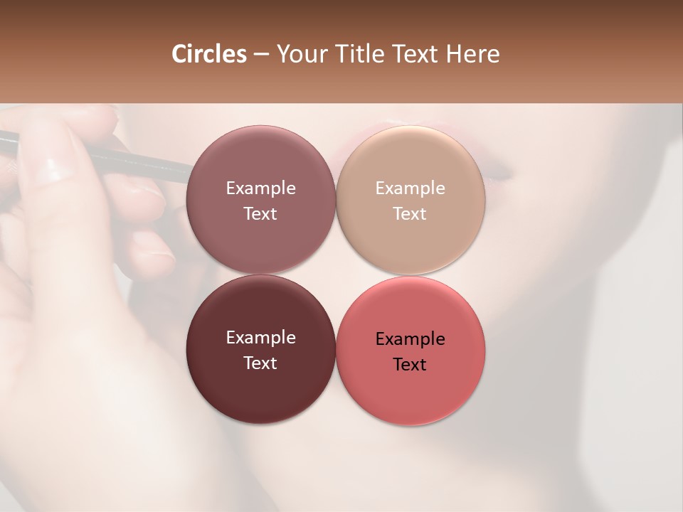 A Woman Is Putting Lipstick On Her Lips PowerPoint Template