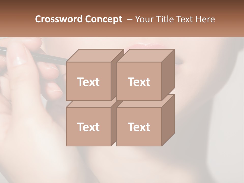 A Woman Is Putting Lipstick On Her Lips PowerPoint Template