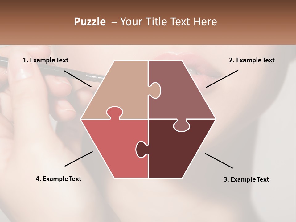 A Woman Is Putting Lipstick On Her Lips PowerPoint Template