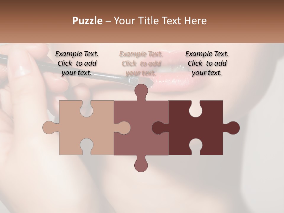 A Woman Is Putting Lipstick On Her Lips PowerPoint Template