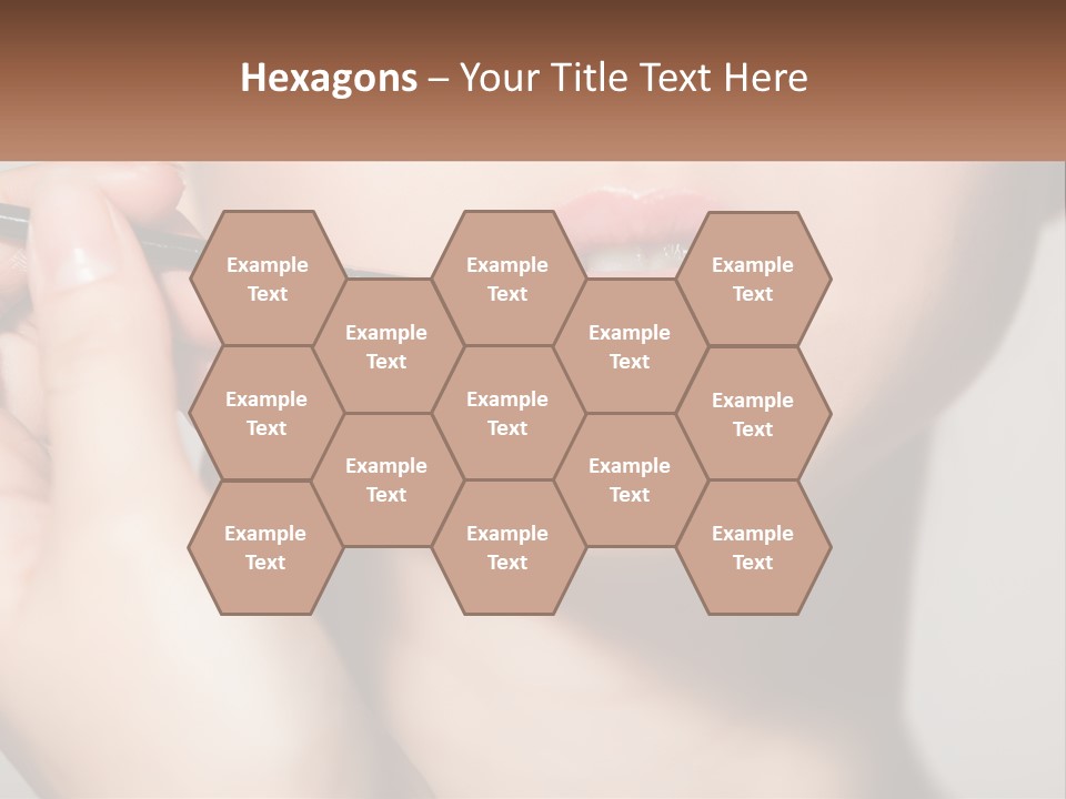 A Woman Is Putting Lipstick On Her Lips PowerPoint Template