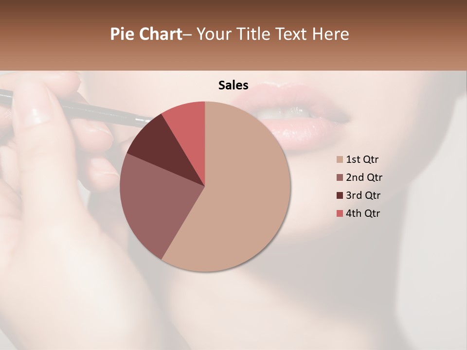 A Woman Is Putting Lipstick On Her Lips PowerPoint Template