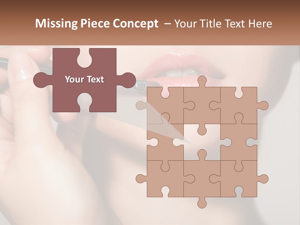 A Woman Is Putting Lipstick On Her Lips PowerPoint Template