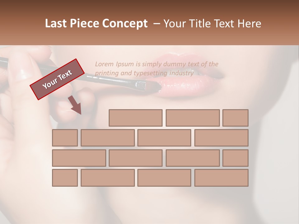 A Woman Is Putting Lipstick On Her Lips PowerPoint Template