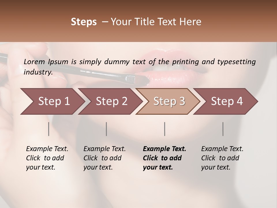 A Woman Is Putting Lipstick On Her Lips PowerPoint Template